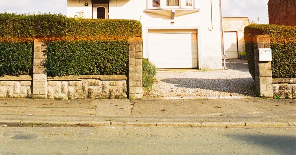 Kerb on street in front of a house